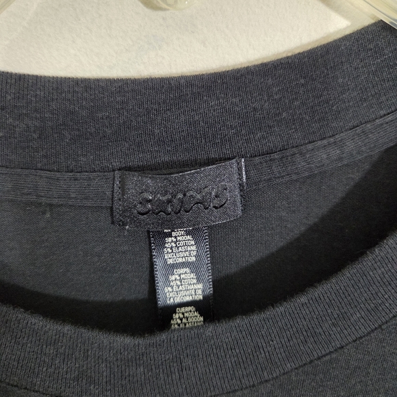 Skims Boyfriend Style T-shirt Tee Short Sleeve Black Size 2X Casual Comfy - Picture 5 of 8